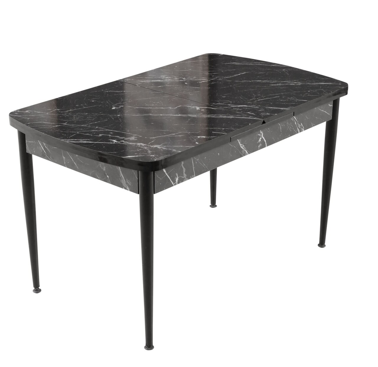 Masa extensibila, Hanah Home, Trend Bendır, 132x79x76.5 cm, Alb/Negru - imagine 3