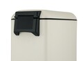 Cos de gunoi cu pedala Design, Wenko, 20.5x36x46 cm, otel/polipropilena, crem/negru