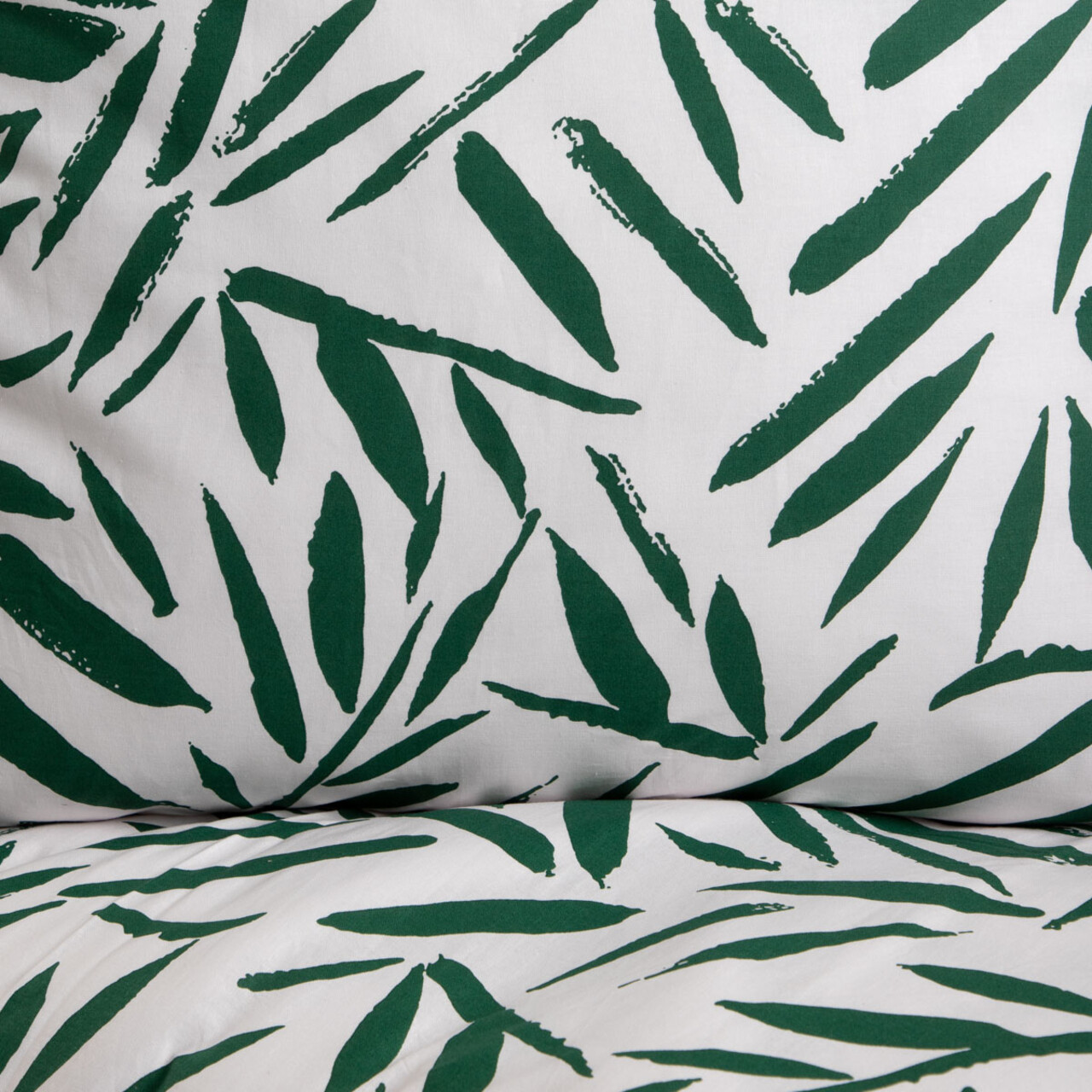 Lenjerie de pat dubla B2 Foglie Essentials, Homla, 160x200 cm, 3 piese, bumbac, verde/alb - view 3