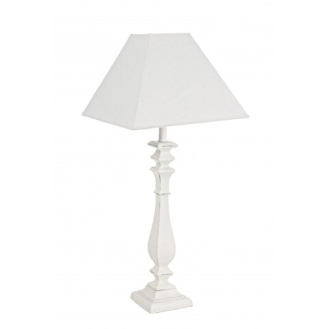 Lampa de masa, ajiaccio, bizzotto, 12x12x52 cm, 1xe27, 40w, mdf, alb