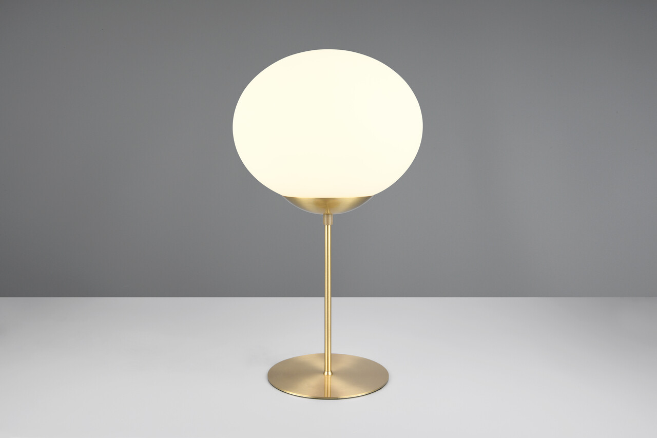 Lampa de masa Fomento, TRIO, 30x52 cm, 15W, 1x E27, metal, bronz mat/alb