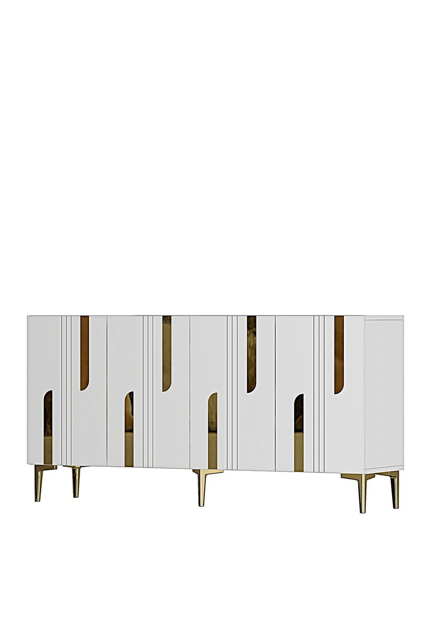Consola, Hanah Home, Nota 150, 150x75x32 cm, Alb/Auriu — imaginea 4