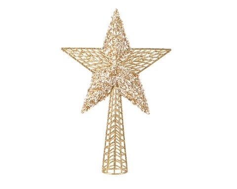Decoratiune brad Star, Decoris, 24.5x6x36.5 cm, plastic, auriu