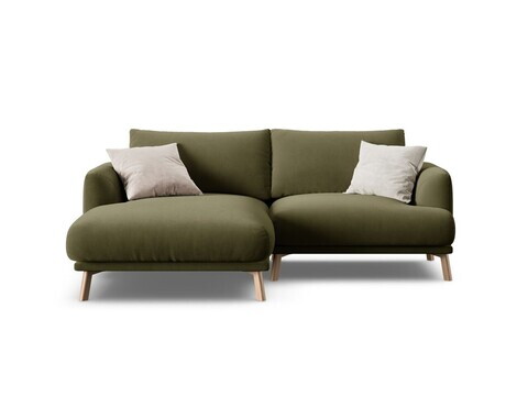 Coltar stanga 3 locuri, Naomi, Micadoni Home, 200x170x75 cm, catifea, verde
