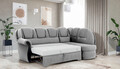 Coltar extensibil dreapta 3 locuri ELTAP, L-006, Lord, 243x180x112 cm, lemn/poliester, gri deschis/negru
