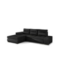 Coltar extensibil stanga 4 locuri ELTAP, Ov40, Ottavio, 275x180x85 cm, lemn/poliester, negru