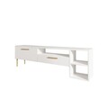 Comoda TV, Inarch, Parion, 150x47x35 cm, PAL, Alb/Auriu