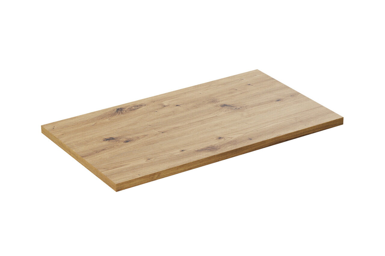Set mobilier baie Adel White Artisan 80 cm HC, dulap inalt si masca lavoar, Comad, MDF/PAL, alb mat/stejar — imaginea 2