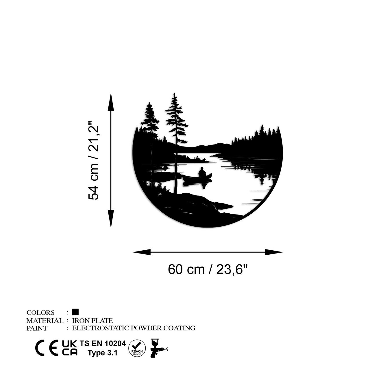 Decoratiune de perete, Solo, Dimensiune: 54 x 60 cm, Negru - view 7