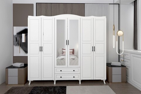 Dulap pentru haine, Glenevis, Bahar 616, 210x188x50 cm, Alb Glenevis