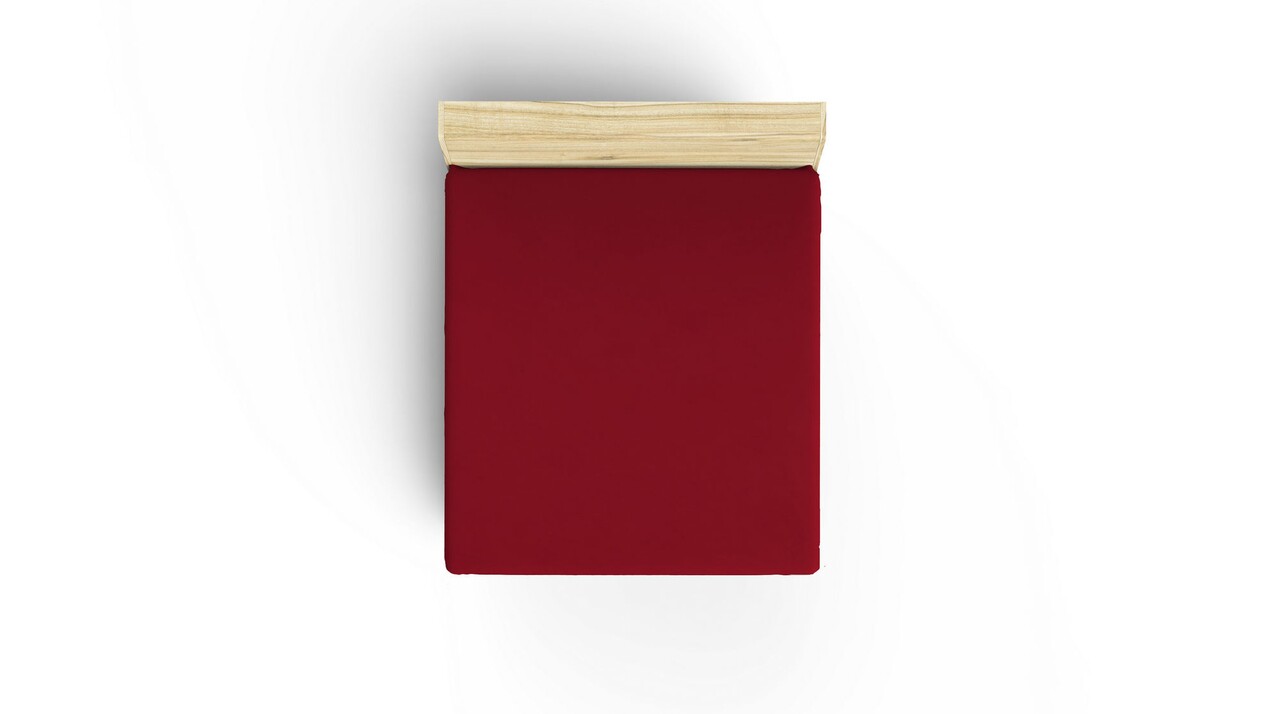 Cearceaf De Pat Cu Elastic, 140x190 Cm, 100% Bumbac Ranforce, Patik, Maroon, Maroon