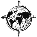 Decoratiune de perete, World Map, metal, 49 x 50 cm, negru