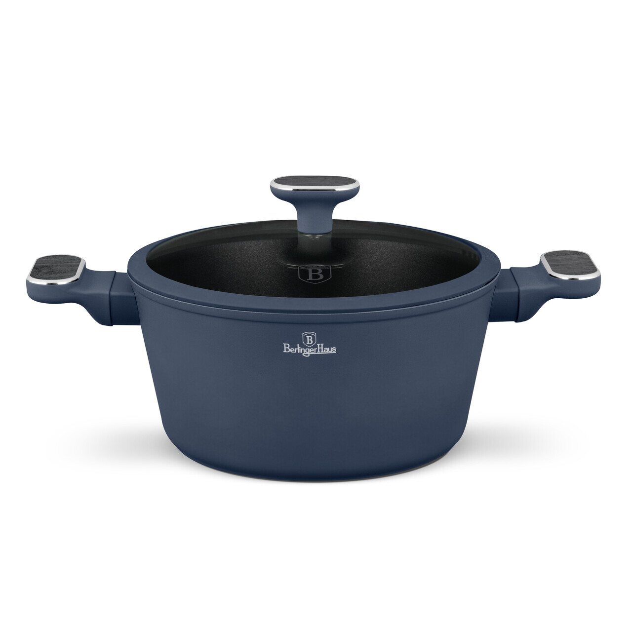 Oala cu capac Berlinger Haus, Deep Sea, 24 cm, 4.3 L, aluminiu forjat, albastru mat/gri - imagine 2