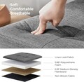 Bancheta cu spatiu pentru depozitare Ottoman Classic, Songmics, 110 x 38 x 38 cm, pliabila, imitatie in/MDF, gri inchis