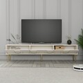 Comoda TV, Hommy Craft, Lyon 43, 180x43x35 cm, PAL, Crem / Aur