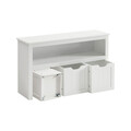 Bancheta cu spatii de depozitare cu roti, Vasagle, 102x30x60 cm, MDF, alb