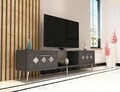 Comoda TV, Olivia, Dome, Antracit / Argintiu