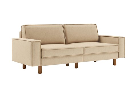 Canapea 3 locuri, Atelier del Sofa, 918CMF1231, Cadru: 100% OȚEL, Nisip / Nuc