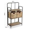 Organizator pentru baie cu rafturi si cosuri Versa, 60x32x104 cm, MDF/metal