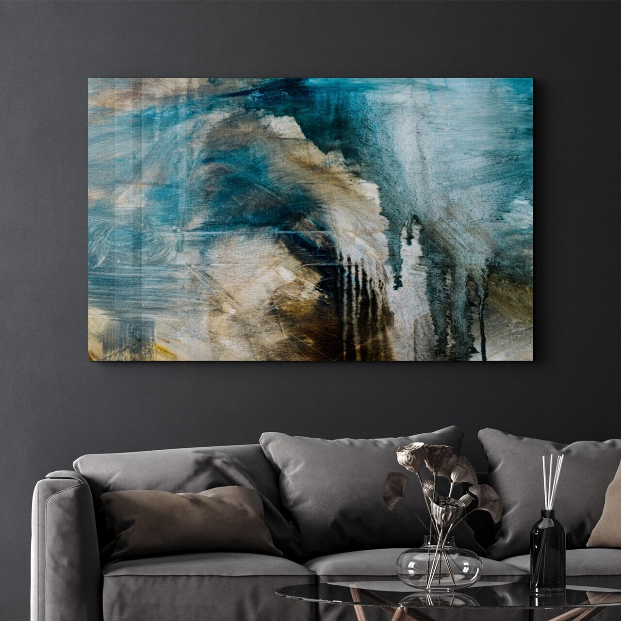 Tablou decorativ, OGLS-4052, Dimensiuni: 70 x 110 cm, Multicolor