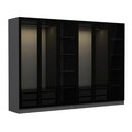 Dulap pentru haine, Minerva, Kale, 270x210x52 cm, PAL, Antracit / Negru