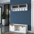 Set cuier cu pantofar, Wren, P2 - 1636, pal melaminat, alb/nuc