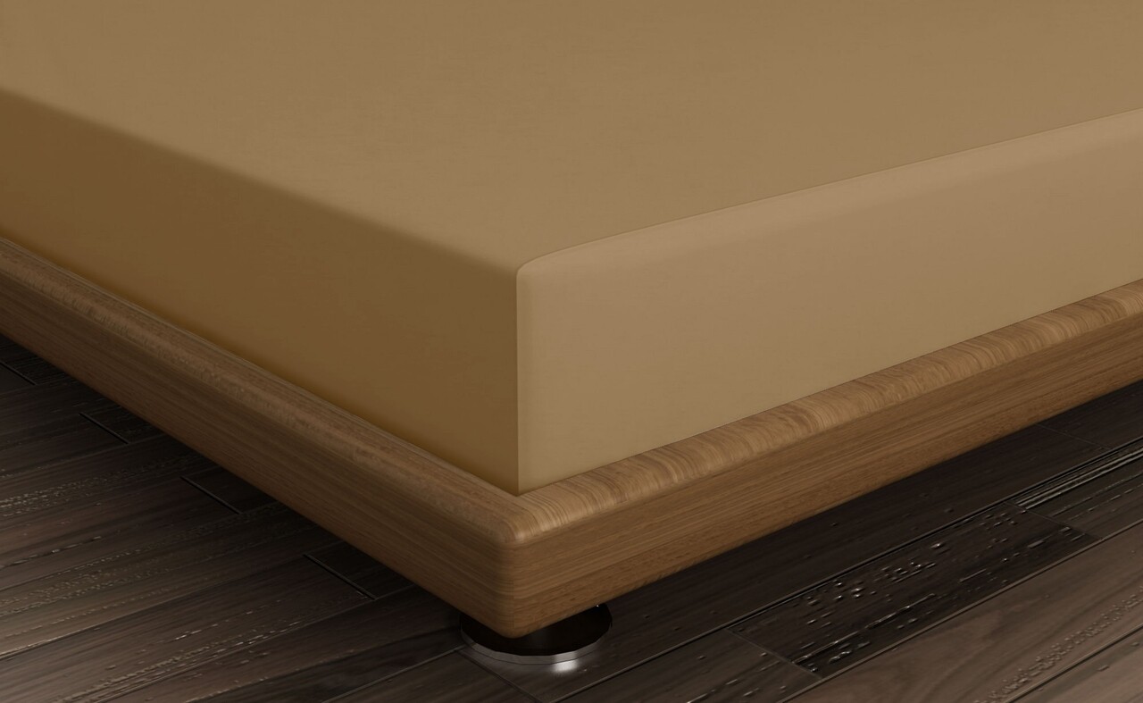 Cearceaf de pat cu elastic Ranforce Queen XL (DE), L'essentiel Maison, Light Brown, Maro deschis - imagine 2