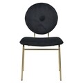 Scaun Cynthia, InArt, 50x59x87 cm, fier/catifea, auriu/negru