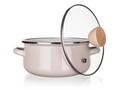 Set 3 cratite emailate cu capac Naturela, Banquet, 14/18/22 cm