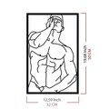 Decoratiune de perete, Muscle Male Posture, metal, 32 x 50 cm, negru