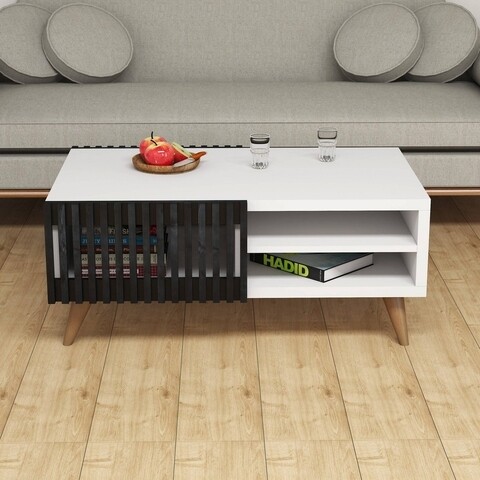 Masuta de cafea vero anthracite, puqa design, 100x60x42 cm, antracit/alb