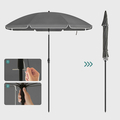 Umbrela pentru terasa, gradina, plaja, Songmics, D160 cm,  protectie solara UPF 50+, gri