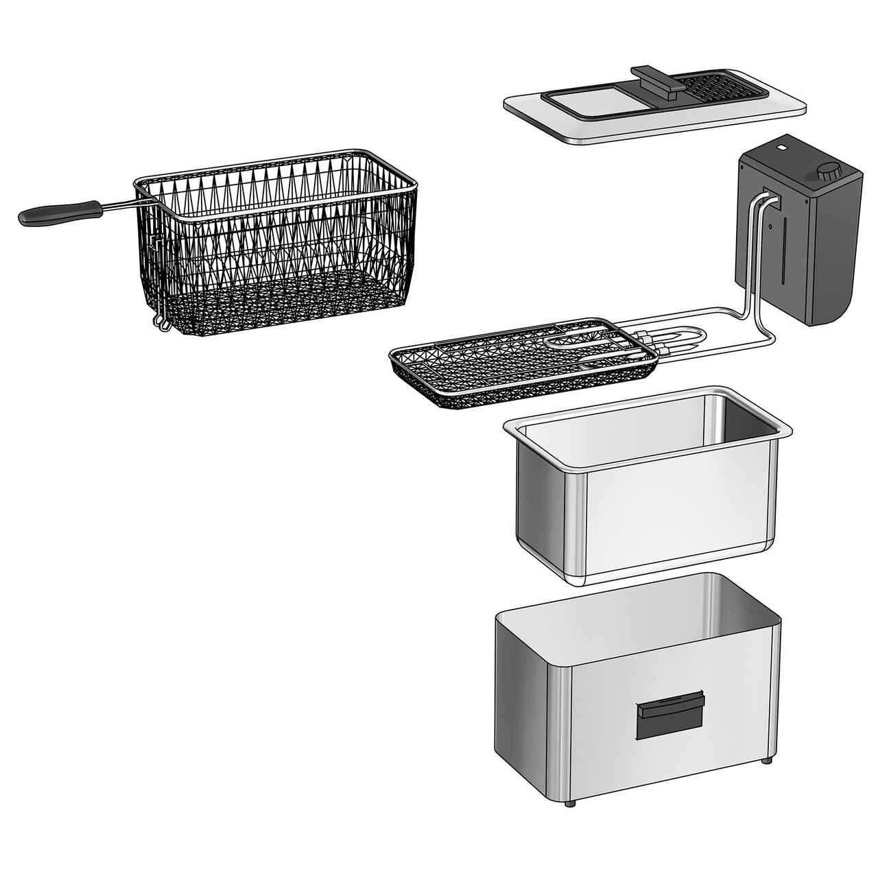 Friteuza cu filtru de ulei, 4 L, 2200 W - Zokura - imagine 3