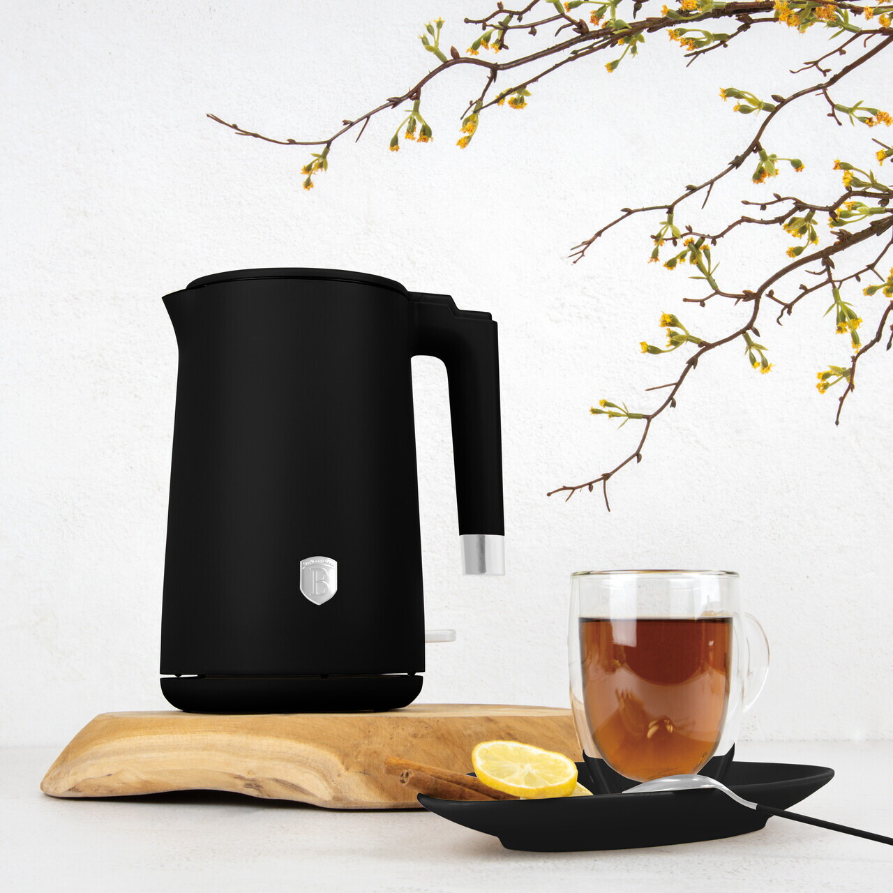 Ceainic electric cu pereti dubli Berlinger Haus, Matte Black, 1.7 L, plastic/inox, negru mat - imagine 5