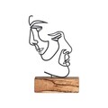Decoratiune, Faces, 17x38x3.5 cm, Metal, Negru