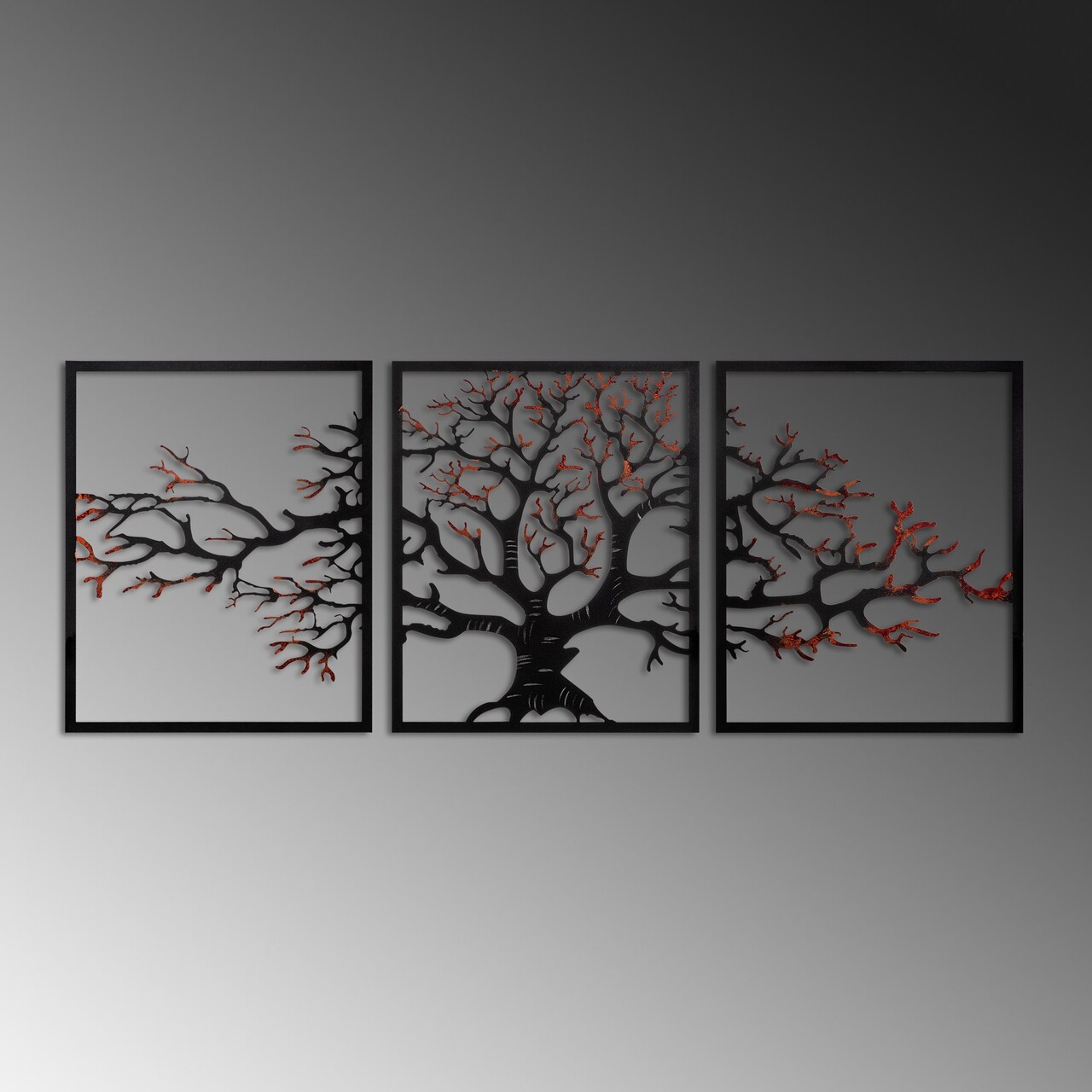 Decoratiune de perete, Tree 48, Lățime: 40 cm Înălțime: 49 cm Adâncime: 1,5 cm (3 bucăți), Multicolor - view 4