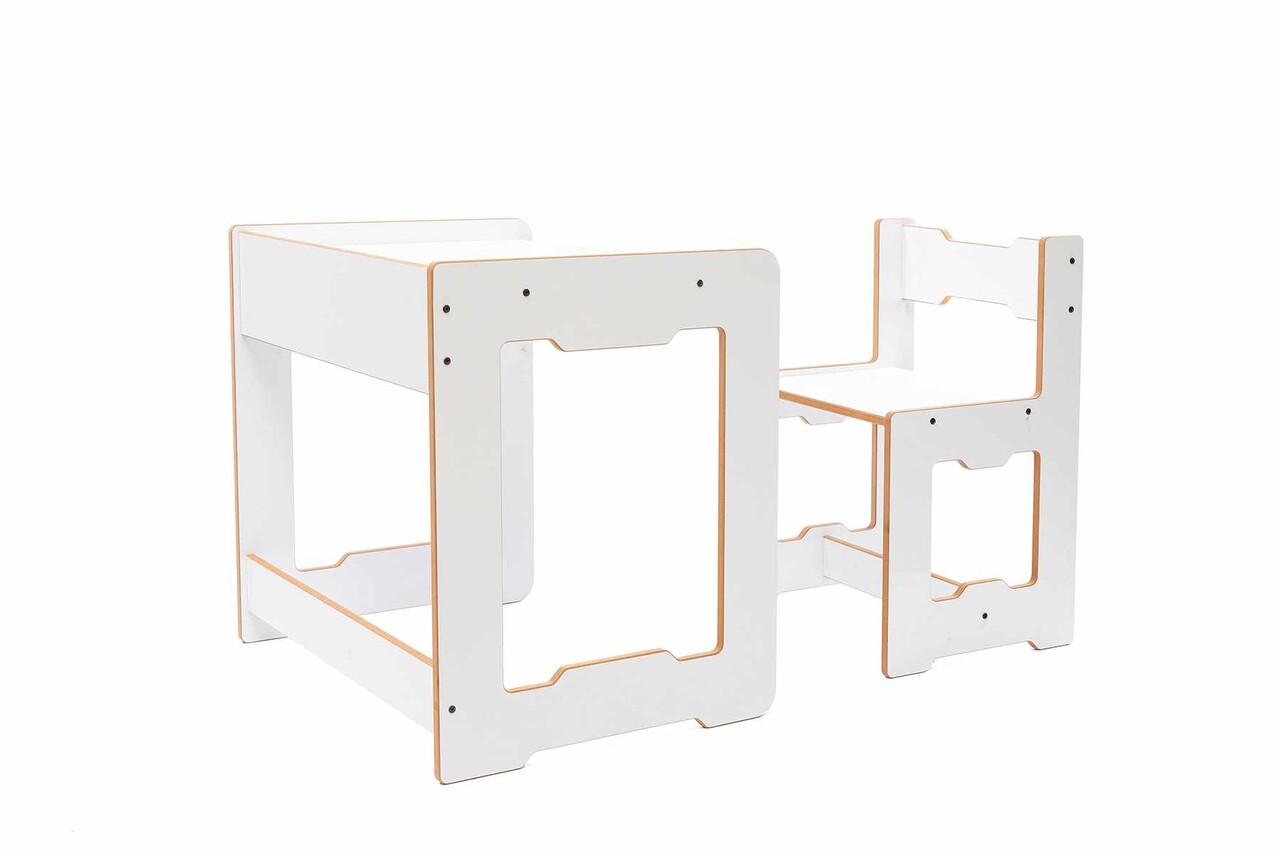 Set masa si scaun pentru copii, Hanah Home, Seagull, Alb - view 2