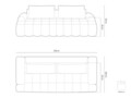 Canapea extensibila 4 locuri, Linz, Cosmopolitan Design, 250x100x84 cm, catifea, bej deschis