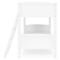 Set 2 paturi suprapuse 98x190 cm cu somiere incluse, Avatar,  L.202 l.106 H.156, lemn masiv de plop/mdf, alb