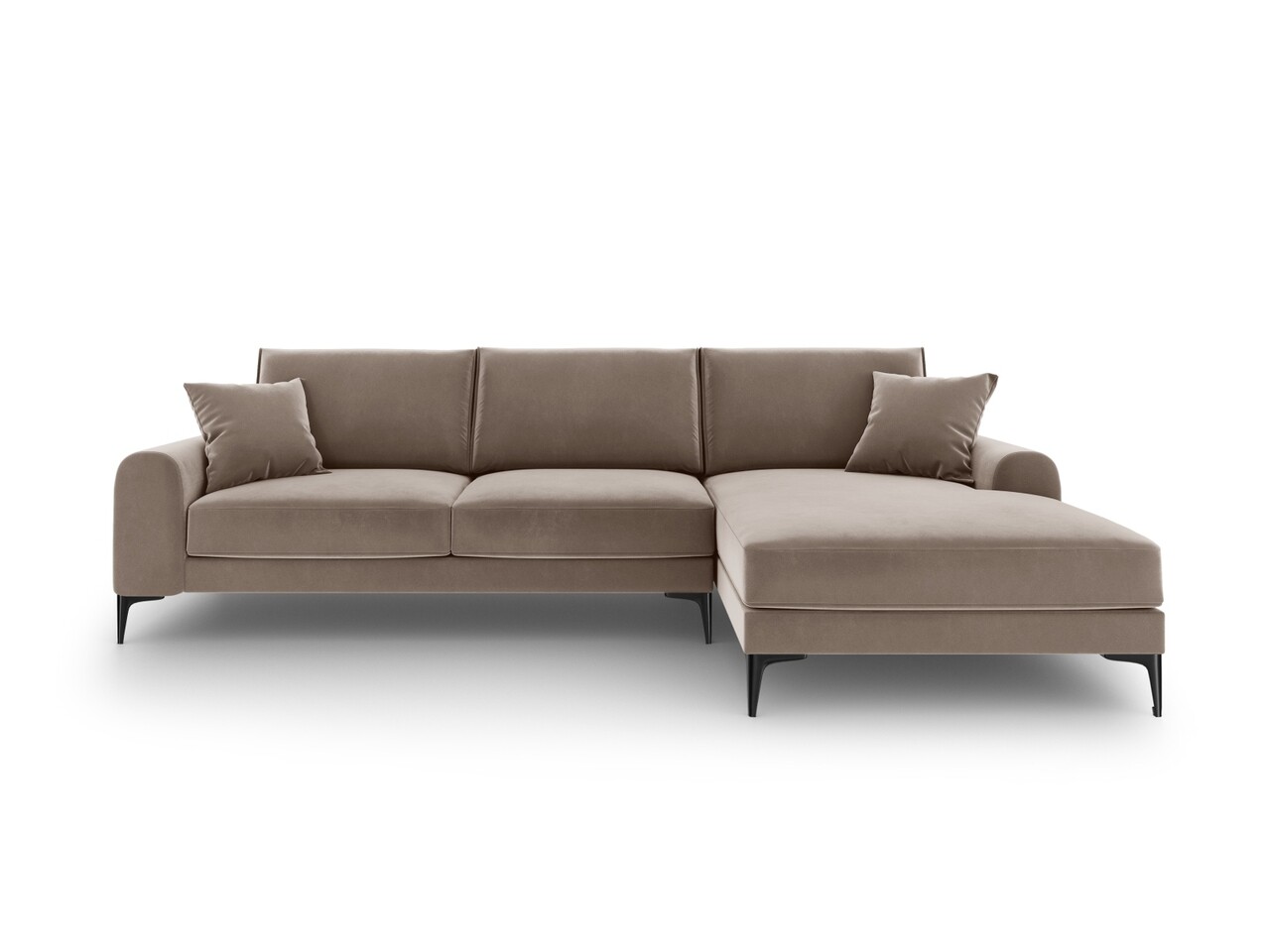 Coltar dreapta, Madara, Mazzini Sofas, 5 locuri, black legs, 254x182x90 cm, catifea, cappuccino - 1 | YEO