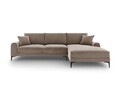 Coltar dreapta, Madara, Mazzini Sofas, 5 locuri, black legs, 254x182x90 cm, catifea, cappuccino