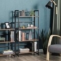 Biblioteca, Vasagle, 60 x 30 x 125.5 cm, fier/PAL, maro rustic