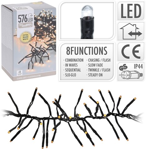 Instalatie de Craciun, 576 LED-uri, alb