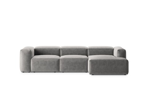 Coltar dreapta 3 locuri, Bergamo, Cosmopolitan Design, 304x152x70 cm, tesatura structurata, gri deschis