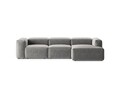 Coltar dreapta 3 locuri, Bergamo, Cosmopolitan Design, 304x152x70 cm, tesatura structurata, gri deschis