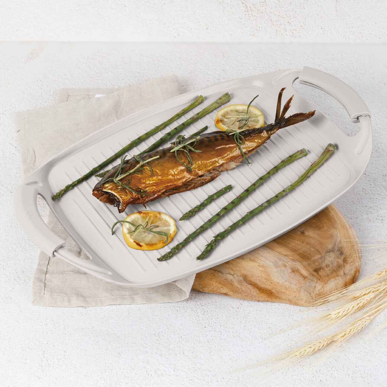 Tava grill Berlinger Haus, Sahara, 47x29 cm, aluminiu forjat, crem mat - imagine 4