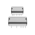 Set 2 rafturi de perete cu 10 agatatori, Songmics, 40x13x12 cm/30x13x12 cm, otel, negru