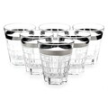 Set 6 pahare whisky, Vidivi, Baguette, 340 ml, sticla, transparent/auriu