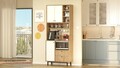 Dulap multifunctional, Locelso, RE6-SW, Stejar / Alb