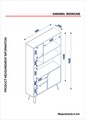Biblioteca Karamel, Tera Home, 90x25x160 cm, gri/maro